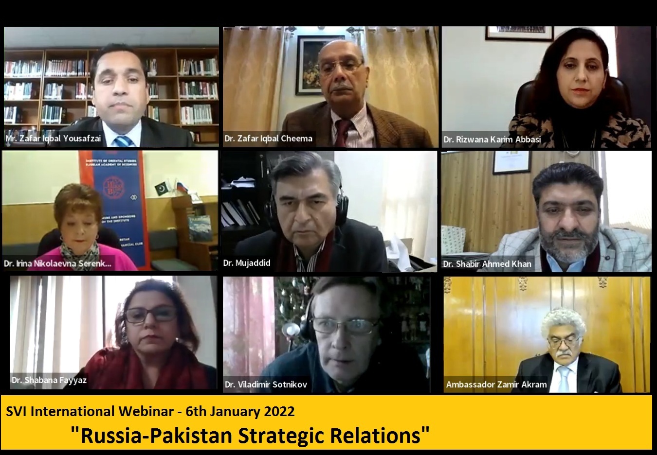 SVI International Webinar on “Pakistan-Russia Strategic Relations” -Published in The NATION