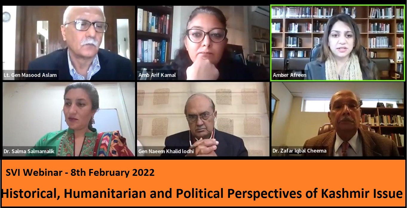 SVI Webinar On “Historical, Humanitarian & Political Perspectives of Kashmir Issue”-Published in Pakistan Today