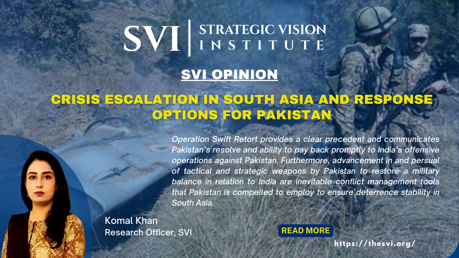 Crisis Escalation in South Asia and Response Options for Pakistan