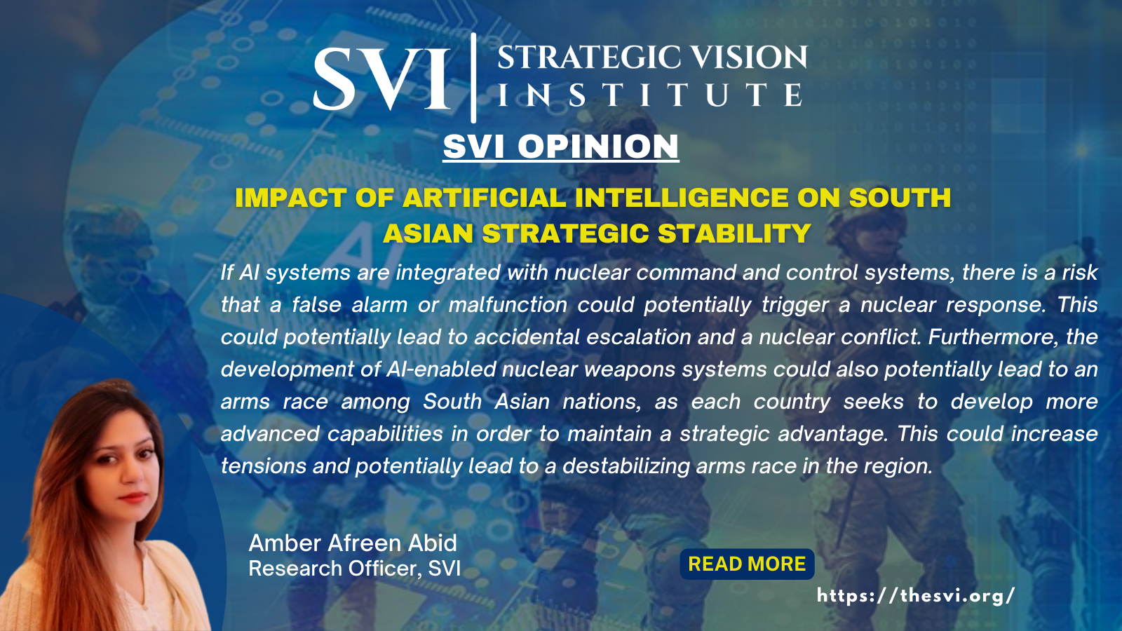 Impact of Artificial Intelligence on South Asian Strategic Stability