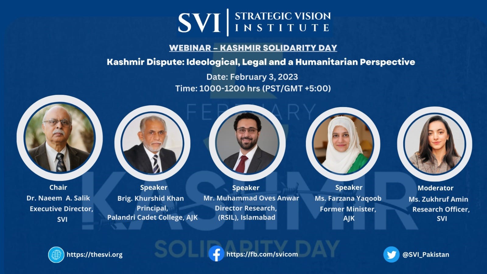 Webinar-Report “Kashmir Dispute: Ideological, Legal and a Humanitarian Perspective”-Kashmir Solidarity Day on February 03, 2023